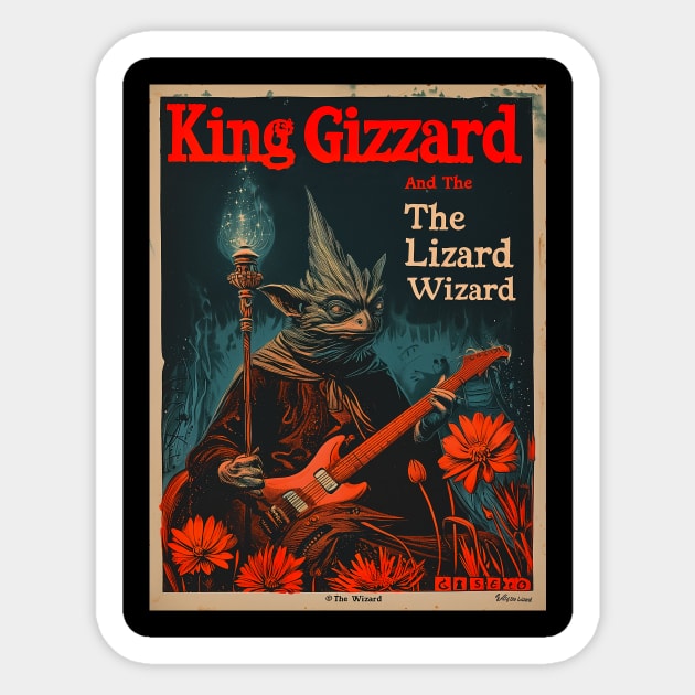 Vintage King Gizzard Poster Sticker by galenfrazer